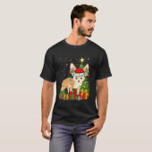 Fennec Fox Xmas - boom belichting Santa Hat Fennec T-shirt (Voorkant volledig)