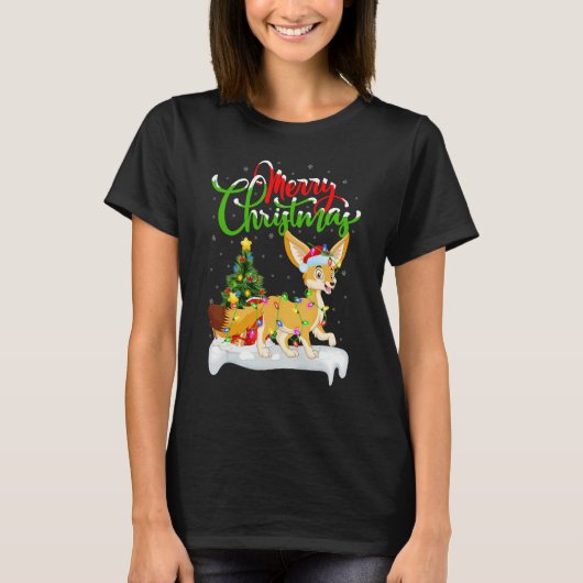 Fennec Fox   Xmas Decorations Santa Fennec Fox Chr T-shirt (Voorkant)