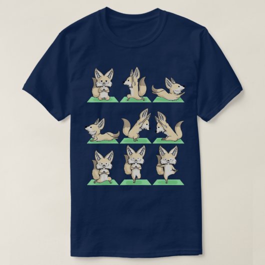 Fennec Fox Yoga Pose Zen Cute Workout Yog T-shirt (Design voorkant)