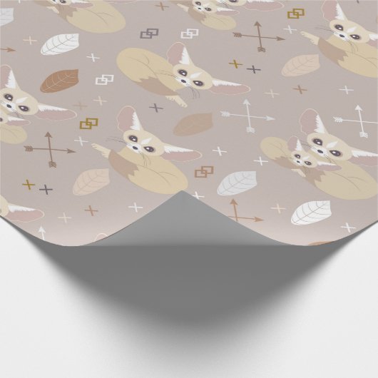 Fennec Foxes Arrows en Feathers Cadeaupapier (Hoek)