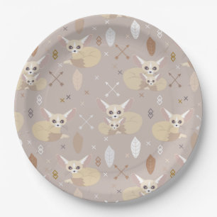 Fennec Foxes Arrows en Feathers Papieren Bordje