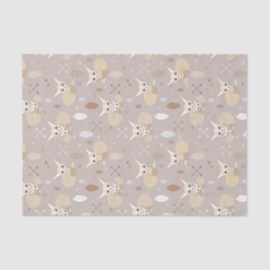 Fennec Foxes Arrows en Feathers Tissuepapier (Voorkant)