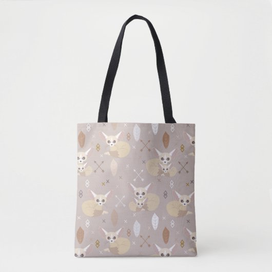 Fennec Foxes Arrows en Feathers Tote Bag (Voorkant)