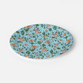 Fennec Foxes in blauw Papieren Bordje (Gekanteld)