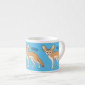 Fennec vos cartoon illustratie espresso kop (Voorkant rechts)