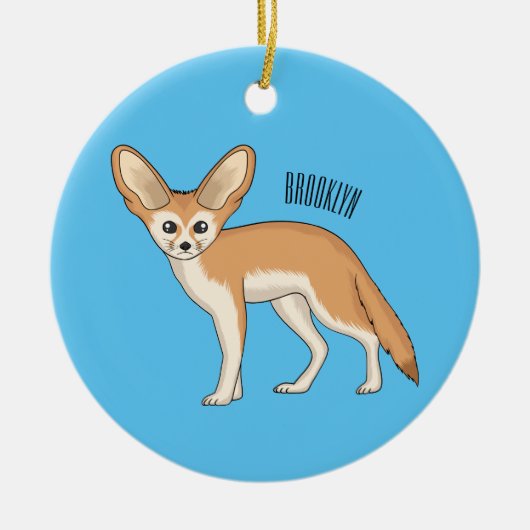 Fennec vos cartoon illustratie  keramisch ornament (Voorkant)