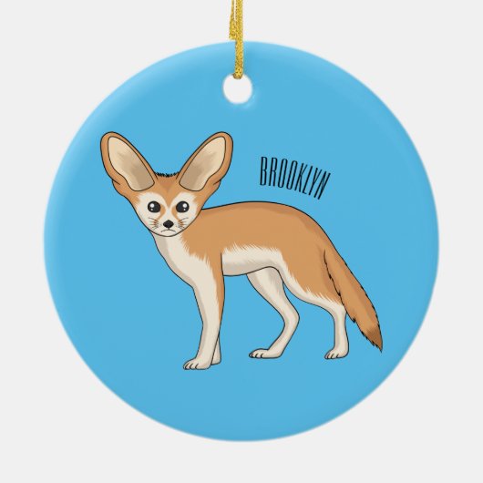 Fennec vos cartoon illustratie  keramisch ornament (Achterkant)