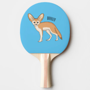 Fennec vos cartoon illustratie tafeltennisbatje