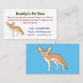 Fennec vos cartoon illustratie visitekaartje (Voorkant / Achterkant)