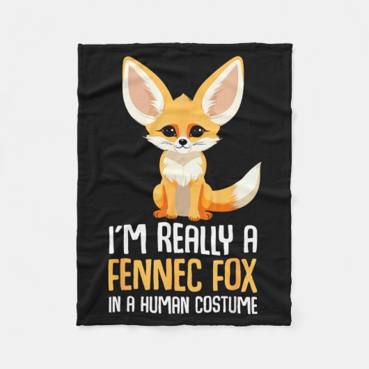 Fennec Vos Kostuum Meisjes Vos Fleece Deken (Voorkant)