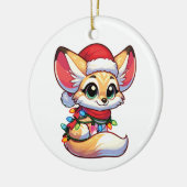 Fennec Vrolijk Kerstfeest Winter Dieren Schattige  Keramisch Ornament (Links)