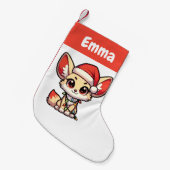 Fennec Vrolijk Kerstfeest Winter Dieren Schattige Kleine Kerstsok (Voorkant (Hangend))