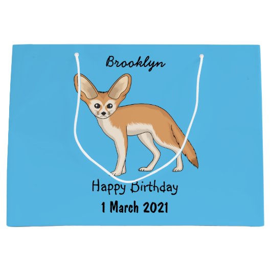 Fennecvos cartoonillustratie groot cadeauzakje (Voorkant)