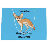 Fennecvos cartoonillustratie groot cadeauzakje (Achterkant)