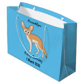 Fennecvos cartoonillustratie groot cadeauzakje (Achterkant Gekanteld)