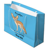 Fennecvos cartoonillustratie groot cadeauzakje (Voorkant Gekanteld)