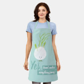 Fennel maakt alles Fancy blauw, wit, stootje Schort (Gedragen)