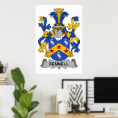 Fennell Family Crest Poster (Thuiskantoor)