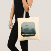 Fenomeen UFO UAP Vliegende Schotel Monochroom Tote Bag (Voorkant (product))
