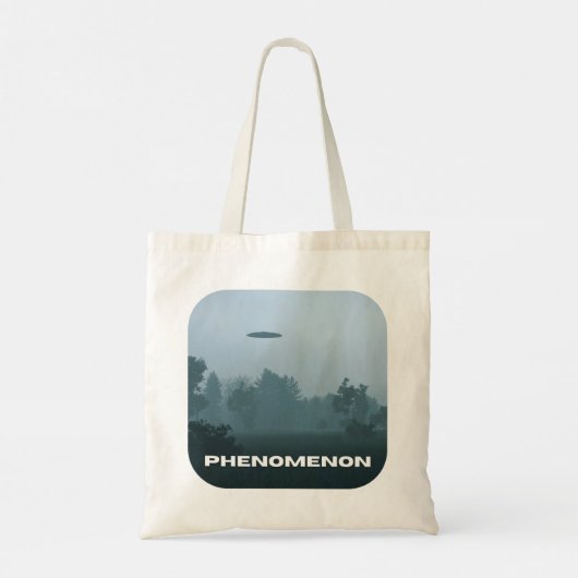 Fenomeen UFO UAP Vliegende Schotel Monochroom Tote Bag (Achterkant)