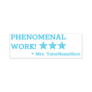 "FENOMENAAL WERK!" Instructeur Rubber Stamp Zelfinktende Stempel