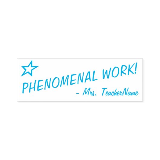 "FENOMENAL WERK!" + Rubberstempel van Tutor Zelfinktende Stempel (Design)