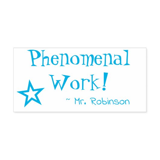 "Fenomenal Work!" + Rubber Stempel Tiller (Design)