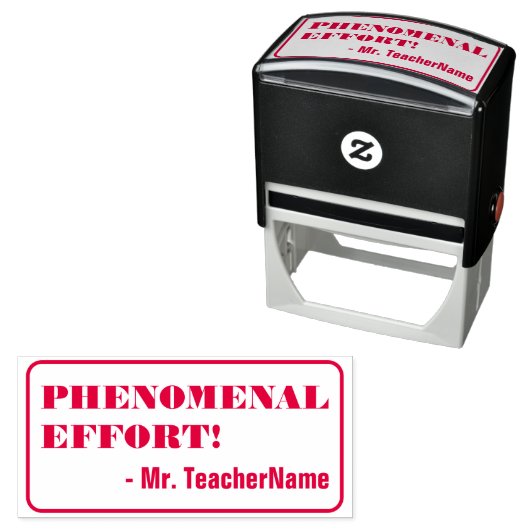 "FENOMENALE INSPANNING!" Rubberstempel Zelfinktende Stempel (In situ)