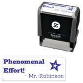"Fenomenale inspanning!" + Tutor naam Rubber stemp Zelfinktende Stempel (In situ)