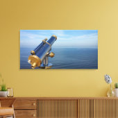 Fenomenale observatietelescoop met uitzicht van de canvas afdruk (Insitu (Woonkamer))