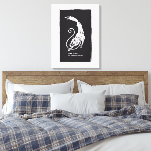 Fenrir Fenris is gratis hondenwandelende norse myt Canvas Afdruk (Insitu (Slaapkamer))