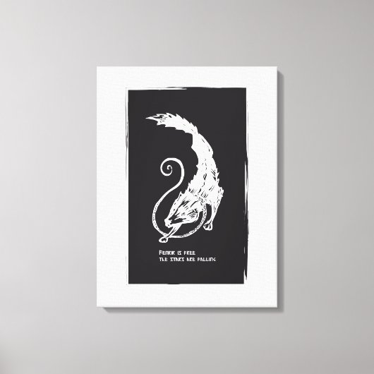 Fenrir Fenris is gratis hondenwandelende norse myt Canvas Afdruk (Voorkant)