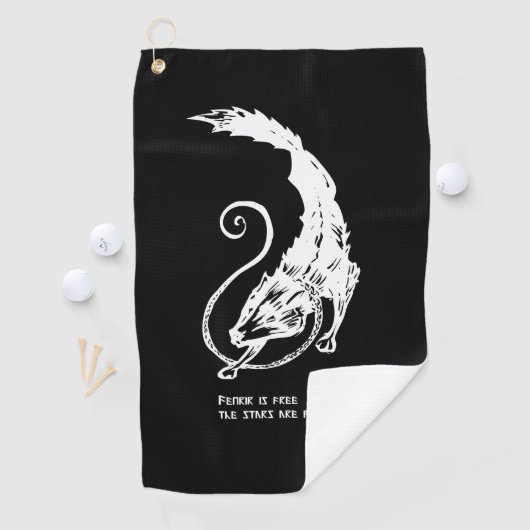 Fenrir Fenris is gratis hondenwandelende norse myt Golfhanddoek (Insitu)