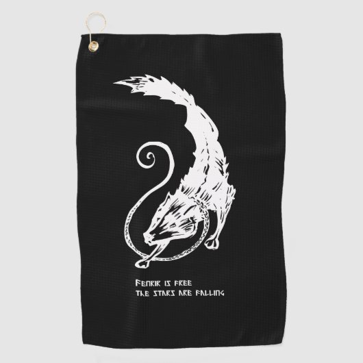 Fenrir Fenris is gratis hondenwandelende norse myt Golfhanddoek (Voorkant)