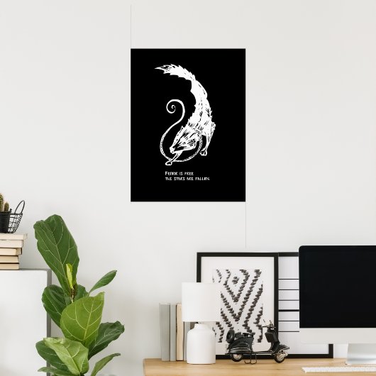 Fenrir Fenris is gratis hondenwandelende norse myt Poster (Thuiskantoor)