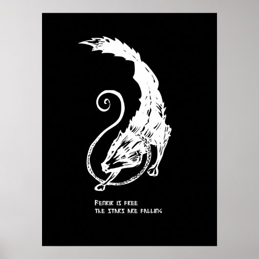 Fenrir Fenris is gratis hondenwandelende norse myt Poster (Voorkant)
