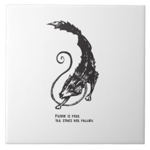 Fenrir Fenris is gratis hondenwandelende norse myt Tegeltje