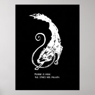 Fenrir Fenris is vrije hond viking noorse mytholog Poster