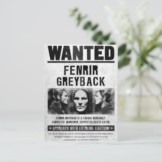 Fenrir Greyback Gezocht Poster Briefkaart (Staand voorkant)