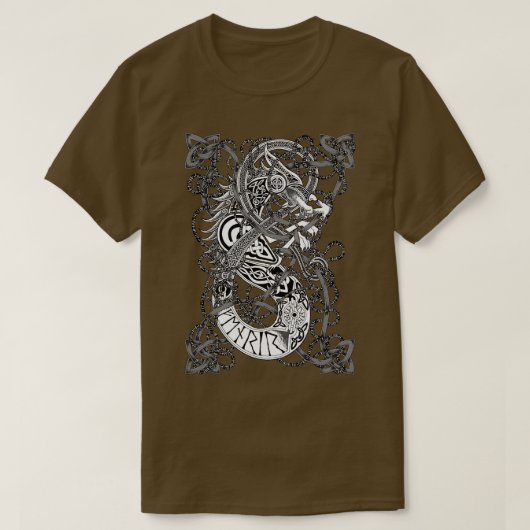Fenrir Norse Mythology Wolf T-shirt (Design voorkant)