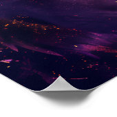 Fenrir Wolf Dark Neon Gothic Cyberpunk Gold Poster (Hoek)