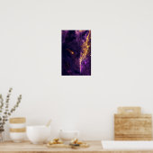 Fenrir Wolf Dark Neon Gothic Cyberpunk Gold Poster (Keuken)