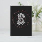 Fenrir Wolf van Odin Keltic Norse rijdt in verdruk Bedankkaart (Staand voorkant)