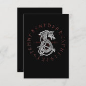 Fenrir Wolf van Odin Keltic Norse rijdt in verdruk Bedankkaart (Voorkant / Achterkant)