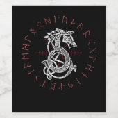 Fenrir Wolf van Odin Keltic Norse rijdt in verdruk Wijn Etiket (Enkel label)