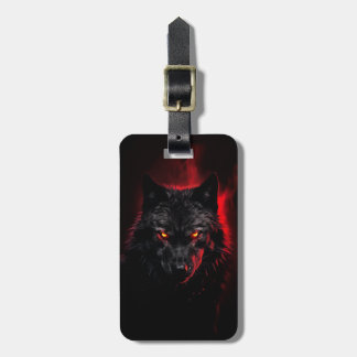 Fenrir - Zwarte wolf met rode ogen Bagagelabel