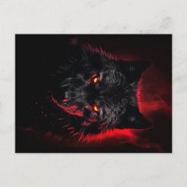 Fenrir - Zwarte wolf met rode ogen Briefkaart