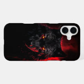 Fenrir - Zwarte wolf met rode ogen iPhone Hoesje (Achterkant horizontaal)