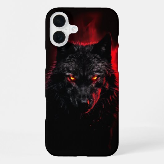 Fenrir - Zwarte wolf met rode ogen iPhone Hoesje (Achterkant)