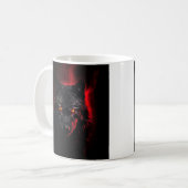 Fenrir - Zwarte wolf met rode ogen Koffiemok (Voorkant links)